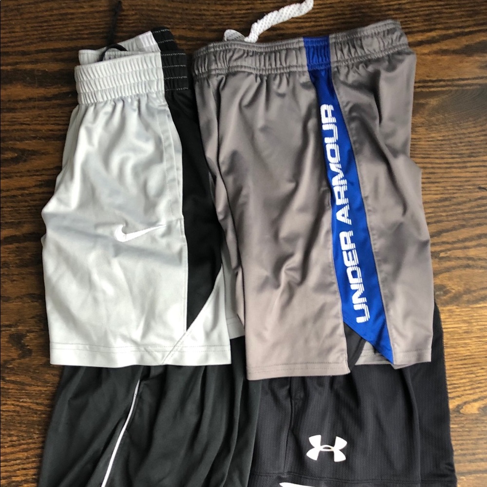 4 pairs Boys Under Armour Nike Shorts Sz Small